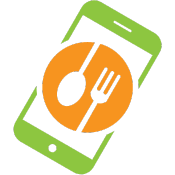 Phone Icon with Fork and Knife