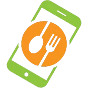 Phone Icon with Fork and Knife